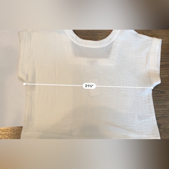 Madewell Joy short sleeve cotton Top in off~white size LARGE - Picture 4 of 8